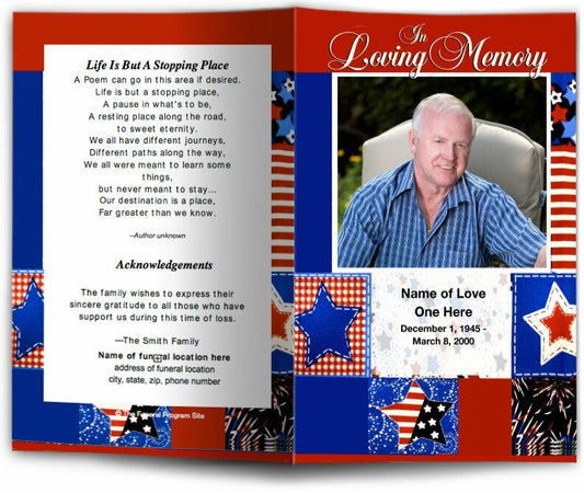 Americana Funeral Program Template - The Funeral Program Site