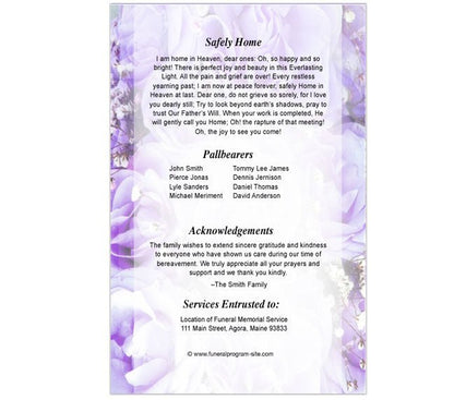 Amethyst 4 - Sided Graduated Funeral Program Template - The Funeral Program Site