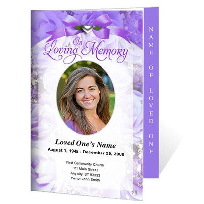 Amethyst 4 - Sided Graduated Funeral Program Template - The Funeral Program Site