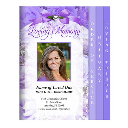 Amethyst 8 - Sided Graduated Program Template - The Funeral Program Site