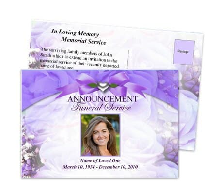 Amethyst Funeral Announcement Template - The Funeral Program Site