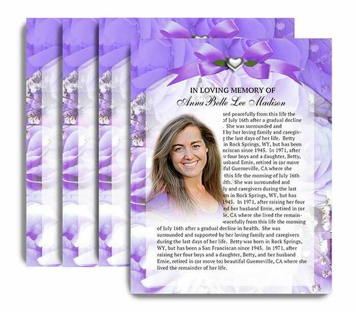 Amethyst Funeral Flyer Design & Print (Pack of 50) - The Funeral Program Site