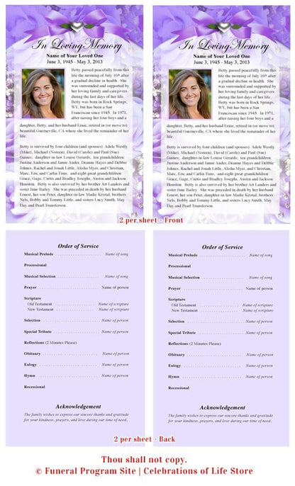 Amethyst Funeral Flyer Template - The Funeral Program Site