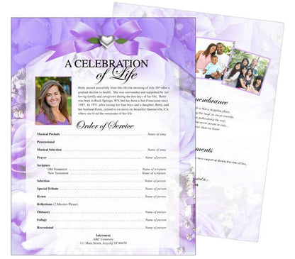 Amethyst Funeral Flyer Template - The Funeral Program Site