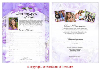 Amethyst Funeral Flyer Template - The Funeral Program Site