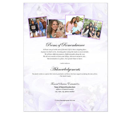 Amethyst Funeral Flyer Template - The Funeral Program Site