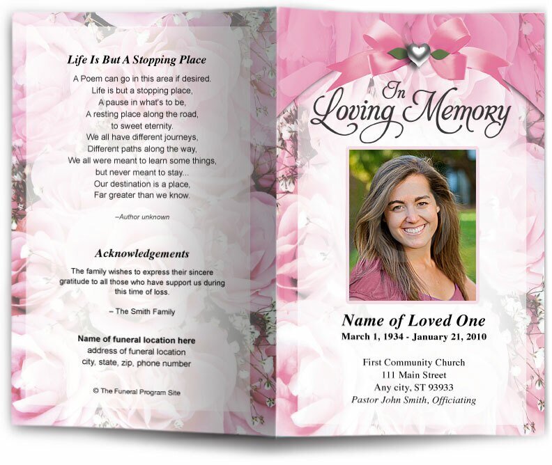 Amethyst Funeral Program Template - The Funeral Program Site