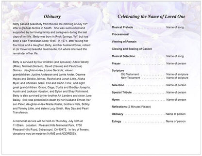 Amethyst Funeral Program Template - The Funeral Program Site