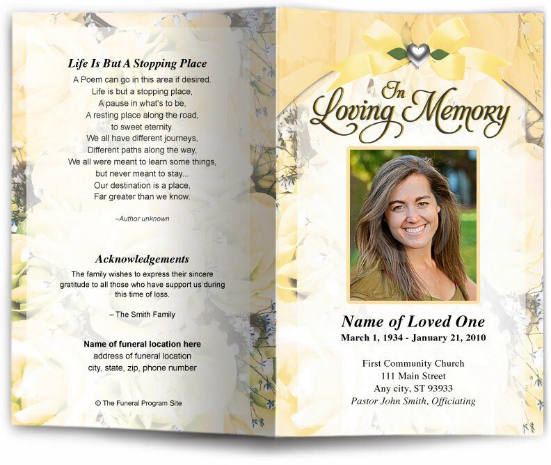 Amethyst Funeral Program Template - The Funeral Program Site