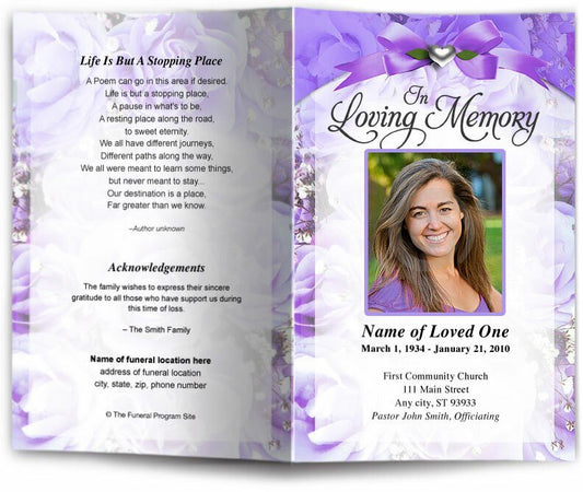 Amethyst Funeral Program Template - The Funeral Program Site