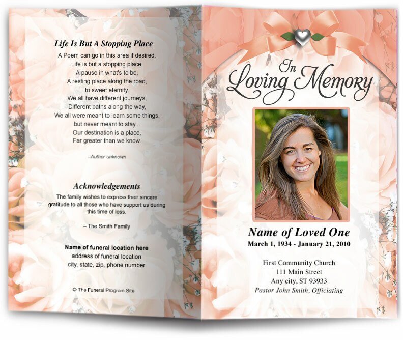 Amethyst Funeral Program Template - The Funeral Program Site