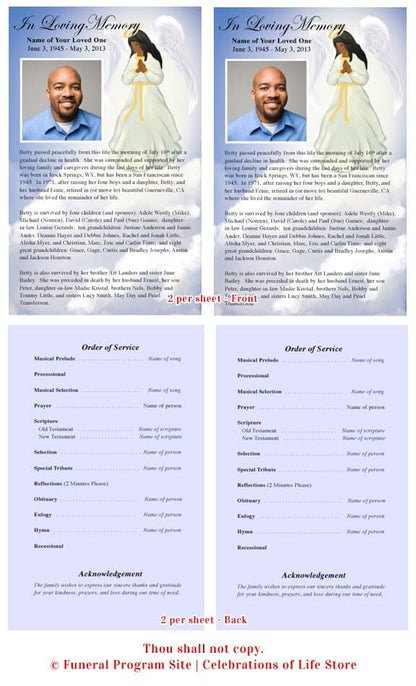 Angel Funeral Flyer Template - The Funeral Program Site