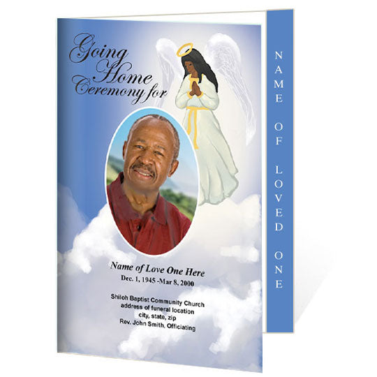 Angel 4-Side Graduated Funeral Program Template – The Funeral Program Site