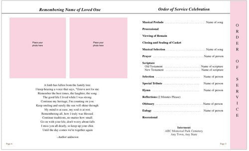 Angela 8 - Sided Graduated Program Template - The Funeral Program Site