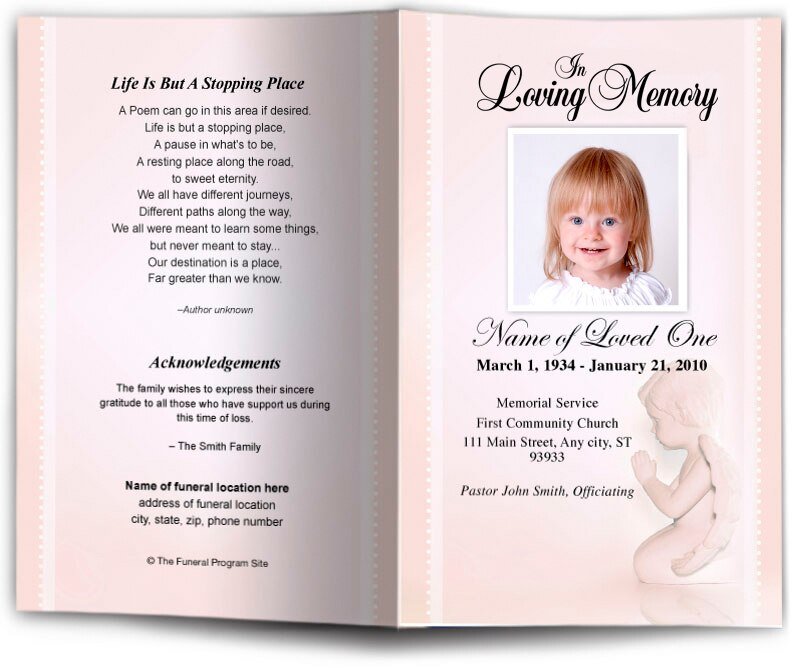 Angela Funeral Program Template - The Funeral Program Site