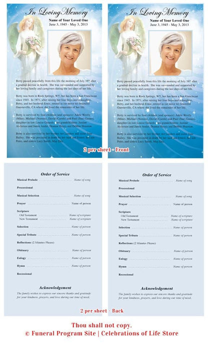 Angelic Funeral Flyer Template - The Funeral Program Site