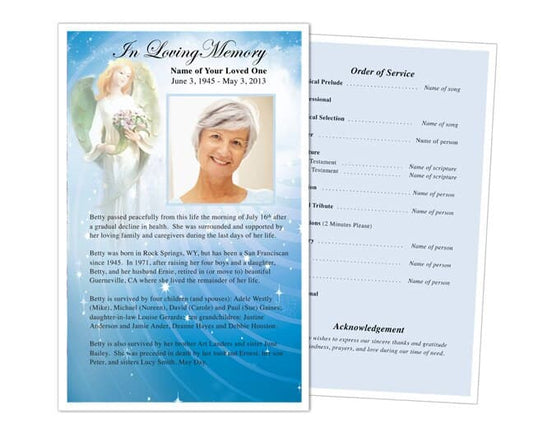 Angelic Funeral Flyer Template - The Funeral Program Site