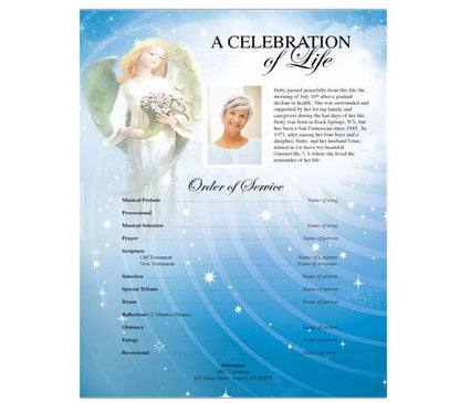 Angelic Funeral Flyer Template - The Funeral Program Site