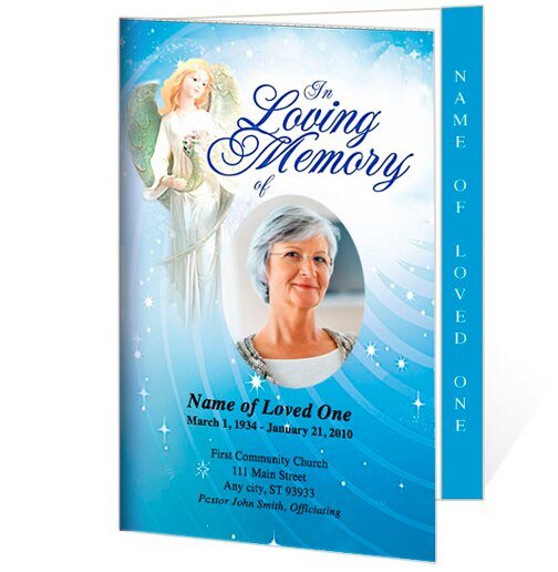 Angelica 4 - Sided Graduated Funeral Program Template - The Funeral Program Site