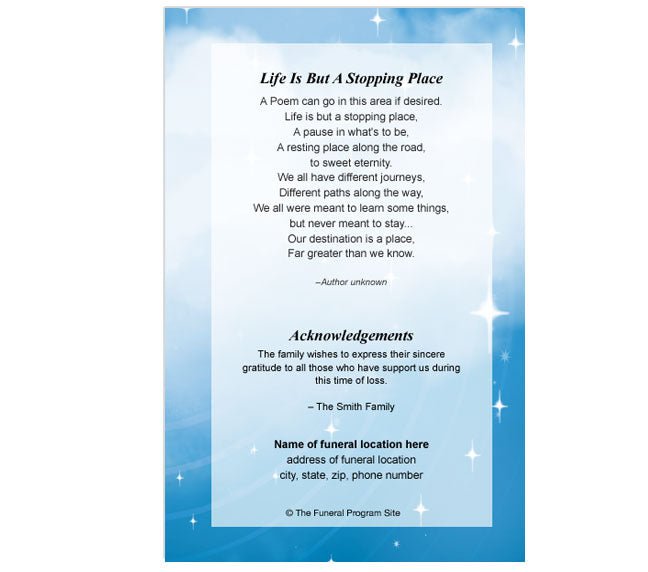 Angelica 4 - Sided Graduated Funeral Program Template - The Funeral Program Site