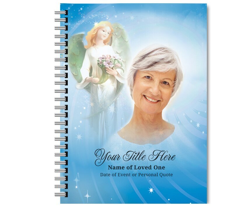 Angelica Spiral Wire Bind Memorial Funeral Guest Book - The Funeral Program Site