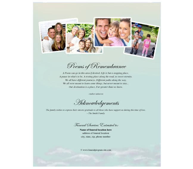 Angelina Funeral Flyer Template - The Funeral Program Site