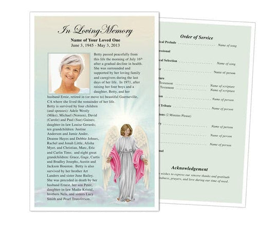 Angelina Funeral Flyer Template - The Funeral Program Site