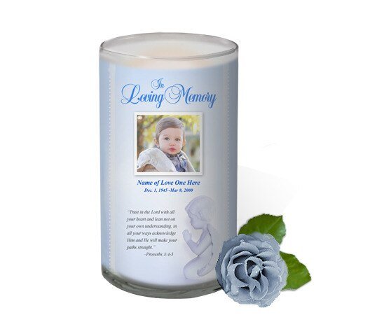 Angelo Personalized Glass Memorial Candle - The Funeral Program Site