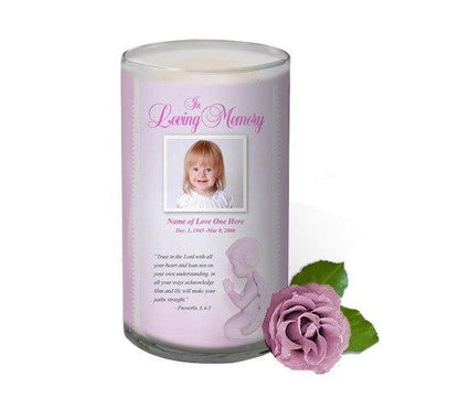 Angelo Personalized Glass Memorial Candle - The Funeral Program Site