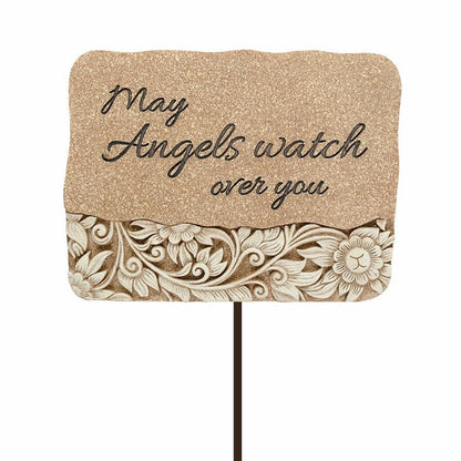 Angels Watch Resin Garden Stake - The Funeral Program Site