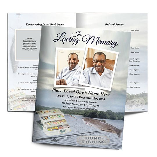 Angler Funeral Booklet Template - The Funeral Program Site