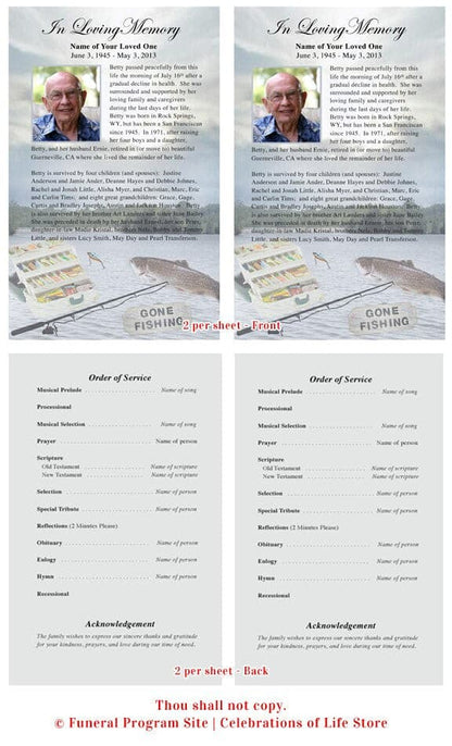 Angler Funeral Flyer Template - The Funeral Program Site