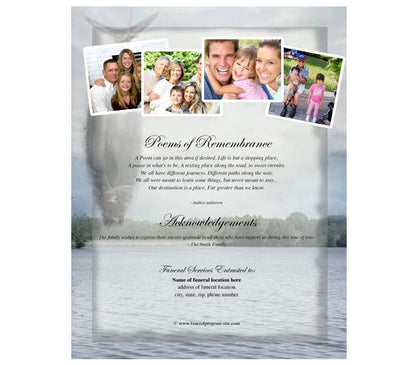 Angler Funeral Flyer Template - The Funeral Program Site