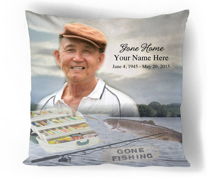 Angler In Loving Memory Memorial Pillow - The Funeral Program Site