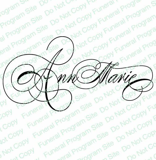 Ann Marie Name Word Art - The Funeral Program Site