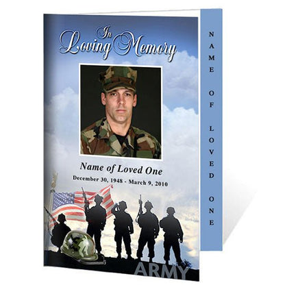 Army 4 - Sided Graduated Funeral Program Template - The Funeral Program Site