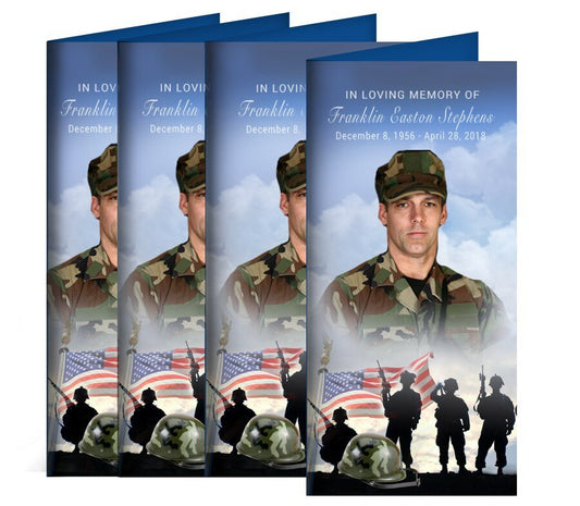 Army Long Fold Funeral Program Design & Print (Pack of 50) - The Funeral Program Site