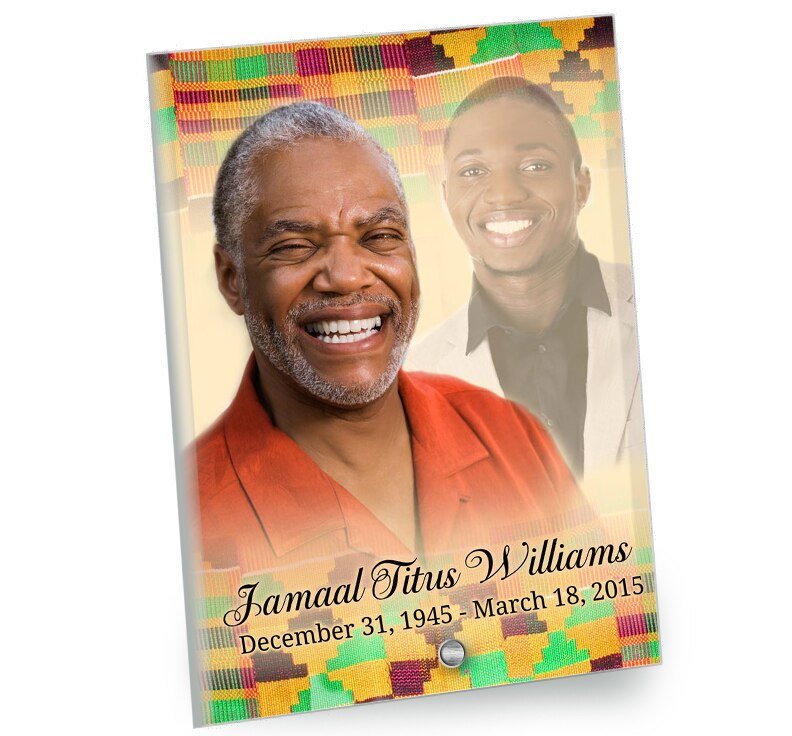 Ashanti Beveled Glass Memorial Portrait - The Funeral Program Site