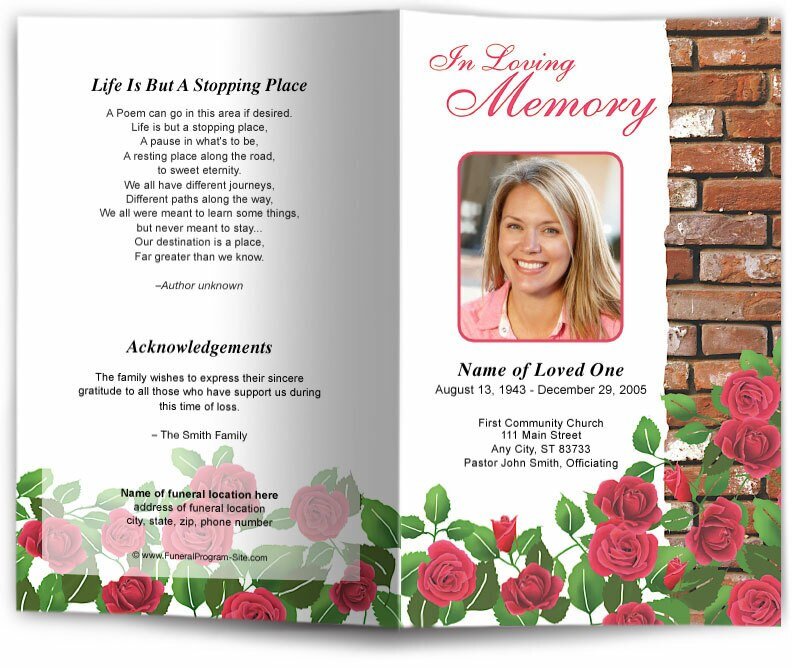 Austere Funeral Program Template - The Funeral Program Site