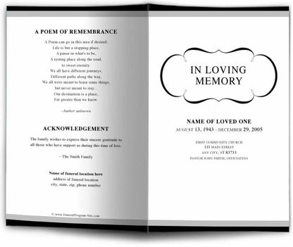 Austin Funeral Program Template - The Funeral Program Site