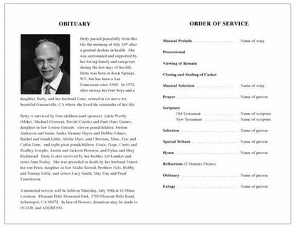 Austin Funeral Program Template - The Funeral Program Site