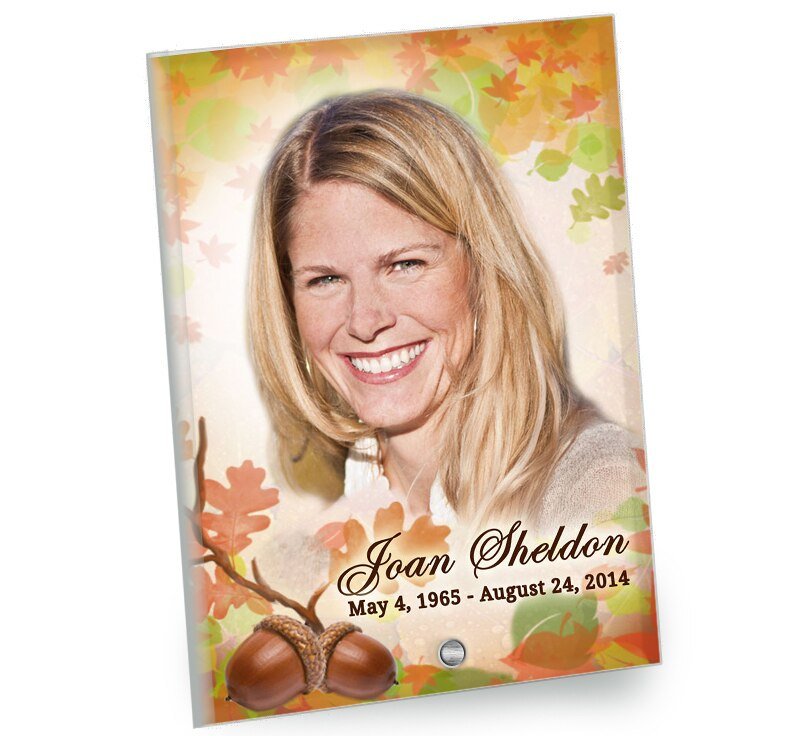 Autumn Beveled Glass Memorial Portrait - The Funeral Program Site