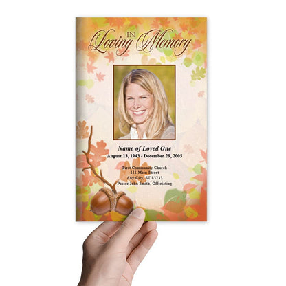 Autumn Funeral Program Template - The Funeral Program Site