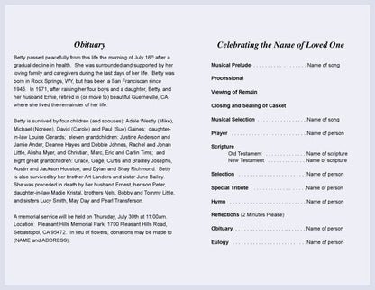 Awakening Funeral Program Template - The Funeral Program Site