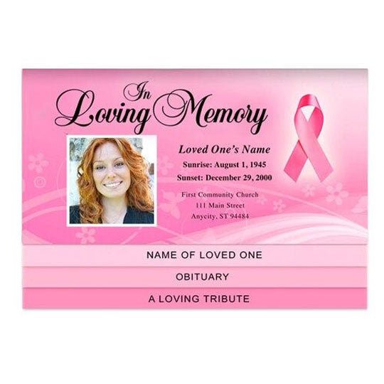 Awareness 8 - Sided Graduated Bottom Fold Template - The Funeral Program Site