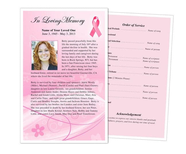 Awareness Funeral Flyer Template - The Funeral Program Site