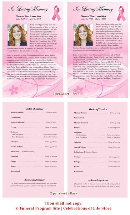 Awareness Funeral Flyer Template - The Funeral Program Site