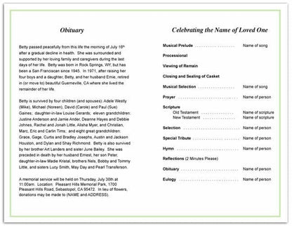 Bamboo Funeral Program Template - The Funeral Program Site