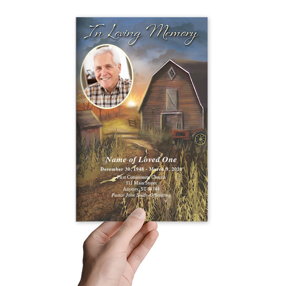 Barn Funeral Program Template - The Funeral Program Site