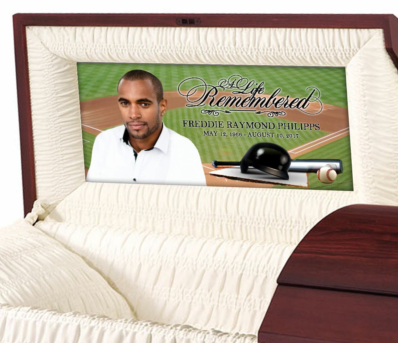 Baseball Casket Head Panel Insert - The Funeral Program Site